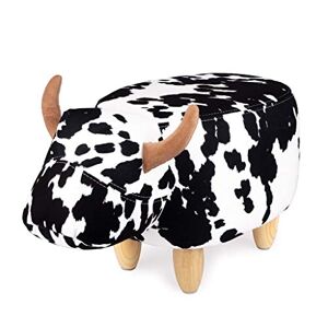 Balvi Tabouret La Vache Couleur Noir/Blanc en Forme de Vache Pattes en Bois Polyester/Bois - Publicité