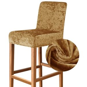 FANSU Housse Tabouret de Bar en Peluche Douce et Extensible, Housse de Chaise de Bar avec Dossier Court pour Chaise Haute, Couverture de Chaise Salle à Manger Lavable (Brun Clair,1 pièce) - Publicité