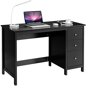 COSTWAY Bureau d'Ordinateur, Table de Bureau avec 3 Tiroirs de Rangement, Bureau d'Écriture, Table d'Étude, Postes de Travail pour Chambre, Bureau, 50 x 120 x 75 cm (Noir) - Publicité