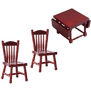 STAHAD 1 Jeu Ensemble Table Et Chaises Pliantes Miniature Micro Mobilier Paysagiste Meubles Mini Tabouret Mini-Table Table De Cuisine Décor Bouleau Artisanat Jeu De Nourriture Enfant - Publicité