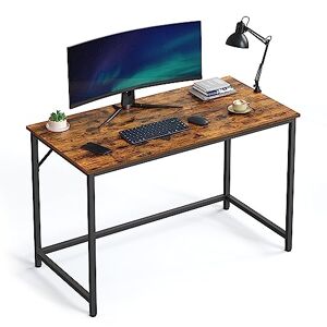 VASAGLE Bureau, Table, Poste de Travail, pour Bureau, Chambre, 60 x 120 x 76 cm, Style Industriel, Cadre en Métal, Marron Rustique et Noir d'encre LWD039B01 - Publicité