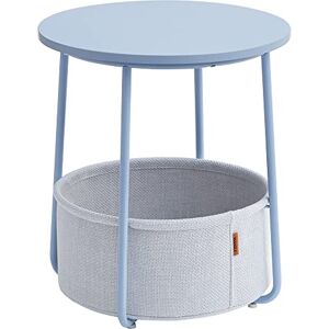 VASAGLE Petite Table Basse Ronde, Table d’Appoint avec Panier en Tissu, Rangement, pour Salon, Chambre, Table de Chevet, Style Moderne, Bleu Clair et Bleu Glace LET223Q62 - Publicité