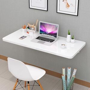 Gaommini Bureau mural pour ordinateur portable, table flottante à abattant, table de travail rabattable pour petite pièce, bureau, salle de bain, cuisine, petit-déjeuner, salle à manger, bar avec supports d'ét - Publicité