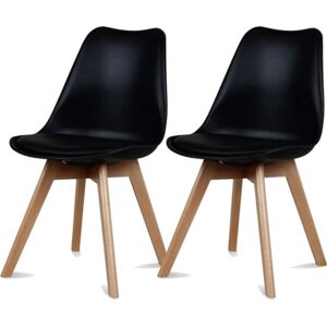 UNIVERSDECOR Lot de 2 chaises Style scandinave Scandy Noir Opjet - Publicité