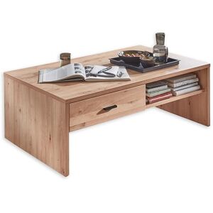 Stella Trading Table Basse en chêne Ancien Massif, Aspect chêne Artisan Old Artisan certifié FSC – Table Basse Moderne avec tiroirs et étagère pour Votre Salon – 110 x 40 x 65 cm (l x H x P) - Publicité