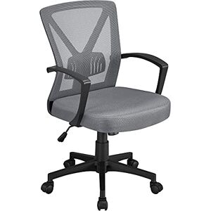 Yaheetech Chaise de Bureau Ergonomique Fauteuil Bureau Pivotant en Maille Respirant Support Lombaire Réglable Gris Foncé - Publicité