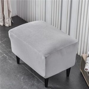 WWQQKJ Housse de repose-pieds rectangulaire en velours extensible, housse de repose-pieds moderne en élasthanne for le salon, housses de tabouret douces et lavables ( Color : Light grey , Size : 1 Pezzi ) - Publicité