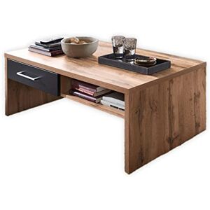 Stella Trading Sonate Aspect Bois Vieilli Table Basse spacieuse avec tiroirs et étagère pour Votre Salon, d'ingénierie, Chêne/Noir, 110 x 40 x 64 cm - Publicité