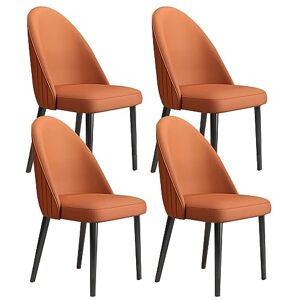 WZZQZR Lot de 4 chaises d'appoint de salon en cuir microfibre pour cuisine, salle à manger, coiffeuse, chaises de maquillage, pieds en métal robustes en acier au carbone (couleur : tout orange jaune) - Publicité