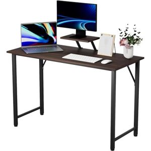 Lvhecforhm 100x50x75cm Bureau Informatique, Bureau d'Ordinateur avec Support Ecran PC Amovible, Bureau d'Écriture, Simple Table de Bureau, Adapté au Bureaux, au Salon, Étudier Jouer Travailler Marron - Publicité