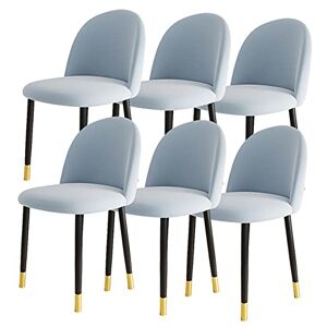 SYSZSYHD Chaise de salle à manger au design moderne, en velours, ensemble de 6 pieds en acier au carbone, pour comptoir, salon, chaise de réception (couleur : kaki, taille : pied noir et doré) (pied bleu - Publicité