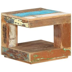 PABURNI Table basse en bois de style ancien Table basse d'appoint de style industriel moderne et durable Multicolore 45 x 45 x 40 cm - Publicité