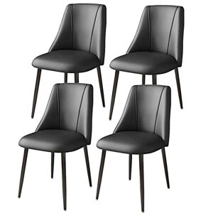 SYSZSYHD Lot de 4 chaises de salle à manger modernes avec dossier coussiné, chaises d'appoint de salon modernes du milieu du siècle avec pieds en métal, chaises de salle à manger (couleur : blanc gris, ta - Publicité