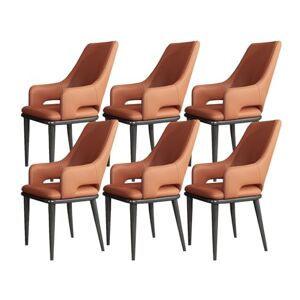 NONROTS Ensemble de 6 chaises de salle à manger avec accoudoirs, chaise d'appoint de cuisine, chaises d'appoint de salle à manger rembourrées, chaises de salle à manger en cuir, chaise moderne du milieu du s - Publicité