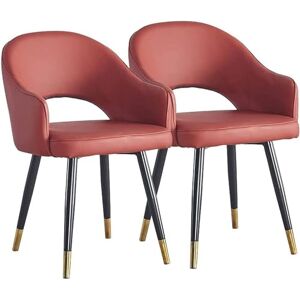 YAXANSIH Lot de 2 chaises de Cuisine et de Salle à Manger en Cuir PU Chaises d'appoint Nordiques Modernes pour Salon, Salle à Manger, fauteuils d'appoint imperméables avec Pieds en métal (Couleur : - Publicité