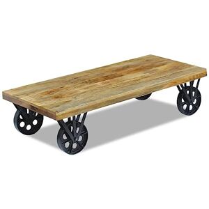 vidaXL Table Basse pour Salon Table d'appoint en Bois de manguier 120x60x30 cm - Publicité
