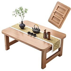 GZSLKSCD Table Basse Pliante Rustique, Table Centrale en Bambou pour Le Salon, Table à thé en Bois véritable Massif de Ferme Industrielle (Bois 60 x 40 x 25 cm) - Publicité