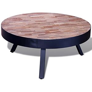 homiuse Table Basse Ronde Bois de Teck Recyclé Table Basse Salon Table de Salon Tables Basses de Salon Petite Table Basse Tables Gigognes de Salon Table Basse Bois Table Basse Ronde Bois - Publicité