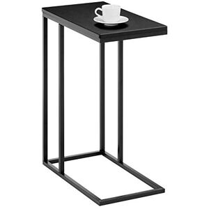 IDIMEX Bout de canapé Debora Table d'appoint Table à café Table Basse de Salon Design Retro Vintage Industriel, Plateau rectangulaire en MDF décor Noir Mat et Cadre en métal Noir - Publicité