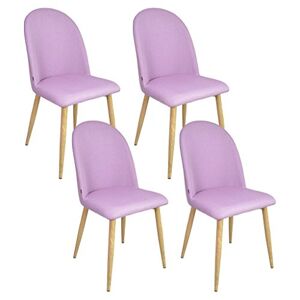 Zons AYA Lot de 4 chaises Salle A Manger scandinave Rose 45.5x47xH87.5cm - Publicité