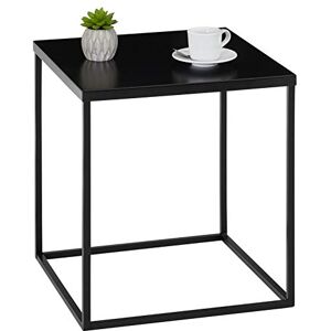 IDIMEX Table d'appoint HILAR Table Basse de Salon Table à café Bout de canapé Design Retro Vintage Industriel, Plateau carré de 40 x 40 cm en métal laqué Noir - Publicité