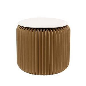 STOOLY Tabouret Pliable Assise en Simili Cuir en Carton Recyclable (Marron Kraft, 28 cm) - Publicité