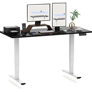 FLEXISPOT EC5 Pro Bureau Assis-Debout 140 x 80 cm, Bureau Réglable en Hauteur avec Trois Colonnes & Double Moteur Bureau avec Commande à Mémoire et Soft Start/Stop (Plateau Noir+Cadre Blanc) - Publicité