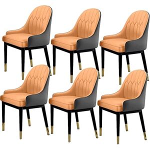 AkosOL Ensemble de chaises de salle à manger de cuisine, ensemble de 6 chaises de salle à manger modernes en cuir PU à dossier haut et siège souple avec pieds en métal pour bureau, salon, salle à manger, cu - Publicité