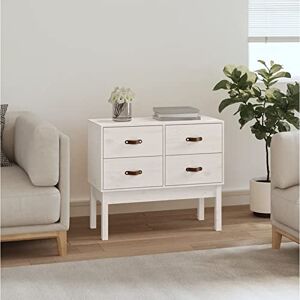 Mengtu Meuble console blanc 90 x 40 x 78 cm en bois massif de pin, armoire peu encombrante pour salon, bureau, chambre à coucher, salle de bain - Publicité