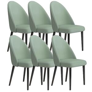 WZZQZR Lot de 6 chaises de cuisine et de salle à manger en cuir microfibre pour salon, coiffeuse, chaises de maquillage, pieds en métal robustes en acier au carbone (couleur : vert menthe) - Publicité