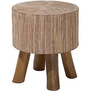 Beliani Table Basse de Chevet Petit Tabouret en Bois de Teck Clair Ultra Durable Design Tendance pour Chambre ou Salon au Style Boho Bohème - Publicité