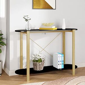 Rantry Table console noire 110 x 38 x 75 cm en bois multicouche, table de salon, table de bureau, chambre à coucher jardin - Publicité