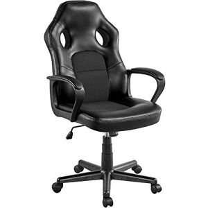 Yaheetech Fauteuil de Bureau Ergonomique Siège rembourré Hauteur Réglable Haut Dossier Inclinable Charge 150 kg Noir - Publicité