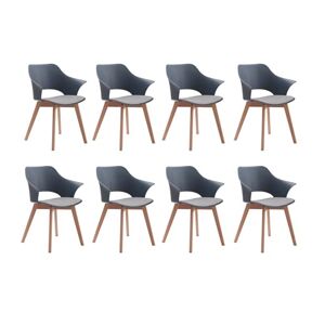 BenyLed Lot de 8 Chaises de Salle à Manger avec Revêtement en Tissu ; Chaises de Salon Chaises Longues Design Sculpté en Creux avec Accoudoir (Bleu) - Publicité