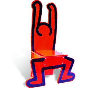 Vilac Jeux et Jouets Poufs Chaise en bois Graphique Dessin iconique Rouge Keith Harding Chaise pour Enfants dès 3 ans Fabriqué en France 9295 - Publicité