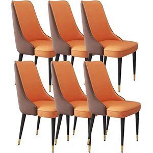 Lot de 6 tabourets de comptoir Modernes, chaises de Cuisine, de Salle à Manger, de Salon, en Cuir, en Acier au Carbone, avec Pieds en métal (Gris Ciment + Orange) - Publicité