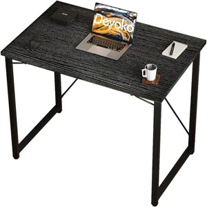 Devoko Bureau d'ordinateur, Table, Petits Bureaux d'étude 80 x 50 x 75 cm pour Les Petits Espaces, Poste de Travail, Bureau et Travail à Domicile, Cadre en Métal, Noir - Publicité