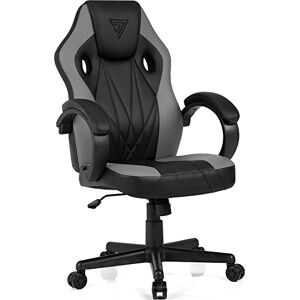 SENSE7 Gaming Prism-Chaise de Bureau Ergonomique-Accoudoirs Cadre en Acier Monobloc-Angle d'inclinaison réglable-Noir/Gris, Simili Cuir, 119x62x60 - Publicité