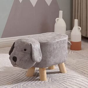 Enforose Tabourets Bas en Bois pour Enfants, Tabouret Mignon De Dessin Animé pour Enfants, Tabouret en Forme De Petit Chien pour la Maternelle à la Maison(Gris) - Publicité