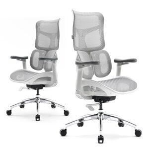 SIHOO Doro S100 Chaise de Bureau Ergonomique avec Un Soutien Lombaire Dynamique Double, Dossier réglable sur 5 Niveaux, accoudoirs coordonnés en 4D, Angle d'inclinaison Maximal de 135 degrés, Blanc - Publicité