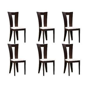 Unique Lot de 6 chaises Tiffany Hêtre Massif Coloris : Wengé et Blanc - Publicité