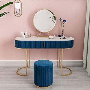 OPiCa Coiffeuse, Ensemble de Coiffeuse Princesse pour Filles avec Miroir HD/avec Tabouret rembourré/tiroirs de Table de Maquillage/Meubles Modernes pour Bureau à Domicile (Bleu 80 cm) - Publicité