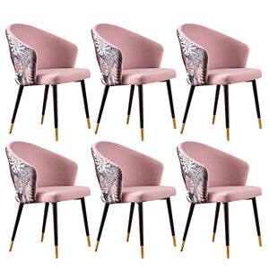 SYSZSYHD Ensemble de 6 chaises de salle à manger modernes, chaise de cuisine, de salon, avec pieds en métal, siège en velours et dossier brodé, chaise de maquillage moderne, chambre à coucher, coiffeuse, - Publicité