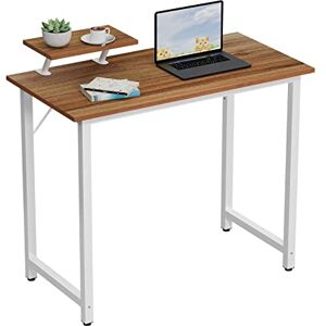 Wohenster Bureau avec petit support d'écran amovible en bois, table de jeu PC stable, facile à monter, table d'ordinateur portable pour la maison, le bureau et le salon, 100 x 50 cm, marron - Publicité