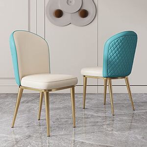 Lot de 2 chaises de salle à manger modernes rembourrées confortables avec pieds en métal, chaise d'appoint en cuir synthétique pour salon - Publicité