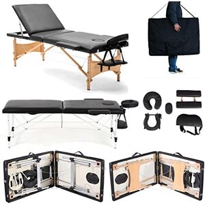 7Sevenjokers Chaise de massage mobile en bois 3 zones réglable en hauteur avec accessoires et sac de transport, lit de massage portable table de massage, table de traitement, banc cosmétique, charge jusqu'à 250 - Publicité