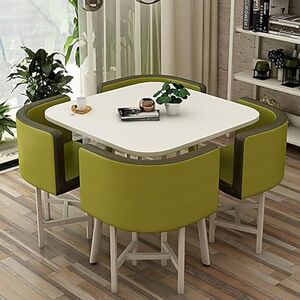 Kmarouse Combinaison Table À Manger Et Chaises, Table Et Chaises De Réception Simples, Table Ronde, Café, Table De Loisirs Chambre À Coucher Salon De Thé Table De Bureau ChaisesTable ( Couleur : Green F , Tail - Publicité