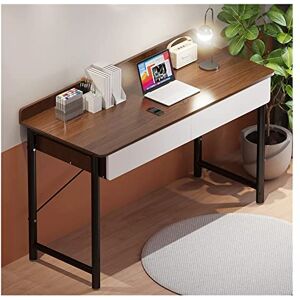 GZNXQEEK Bureau d'ordinateur Bureau PC en Bois Simple Bureau Table d'écriture Moderne Support Universel pour Ordinateur Portable Meubles de Maison Station de Travail PC avec 2 tiroirs Table d'étude à Dom - Publicité