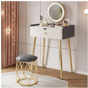 HSSYHGDS Ensemble de Bureau avec Miroir et Tabouret, Petit avec tiroirs de Rangement, lumières à intensité Variable 3 Couleurs, pour Chambre de Fille - Publicité