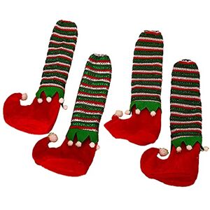 Ruiqas Lot de 4 chaussettes de chaise lutin de Noël pour décoration de maison, restaurant, hôtel - Publicité